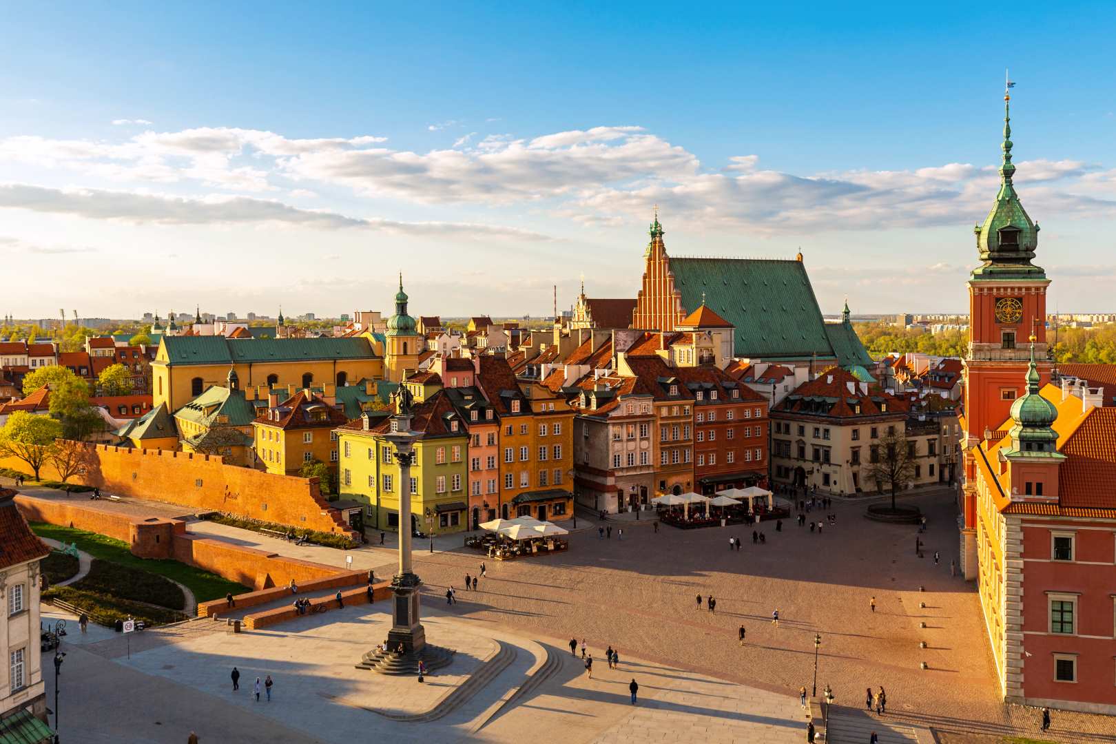 Top view of the old town in Warsaw