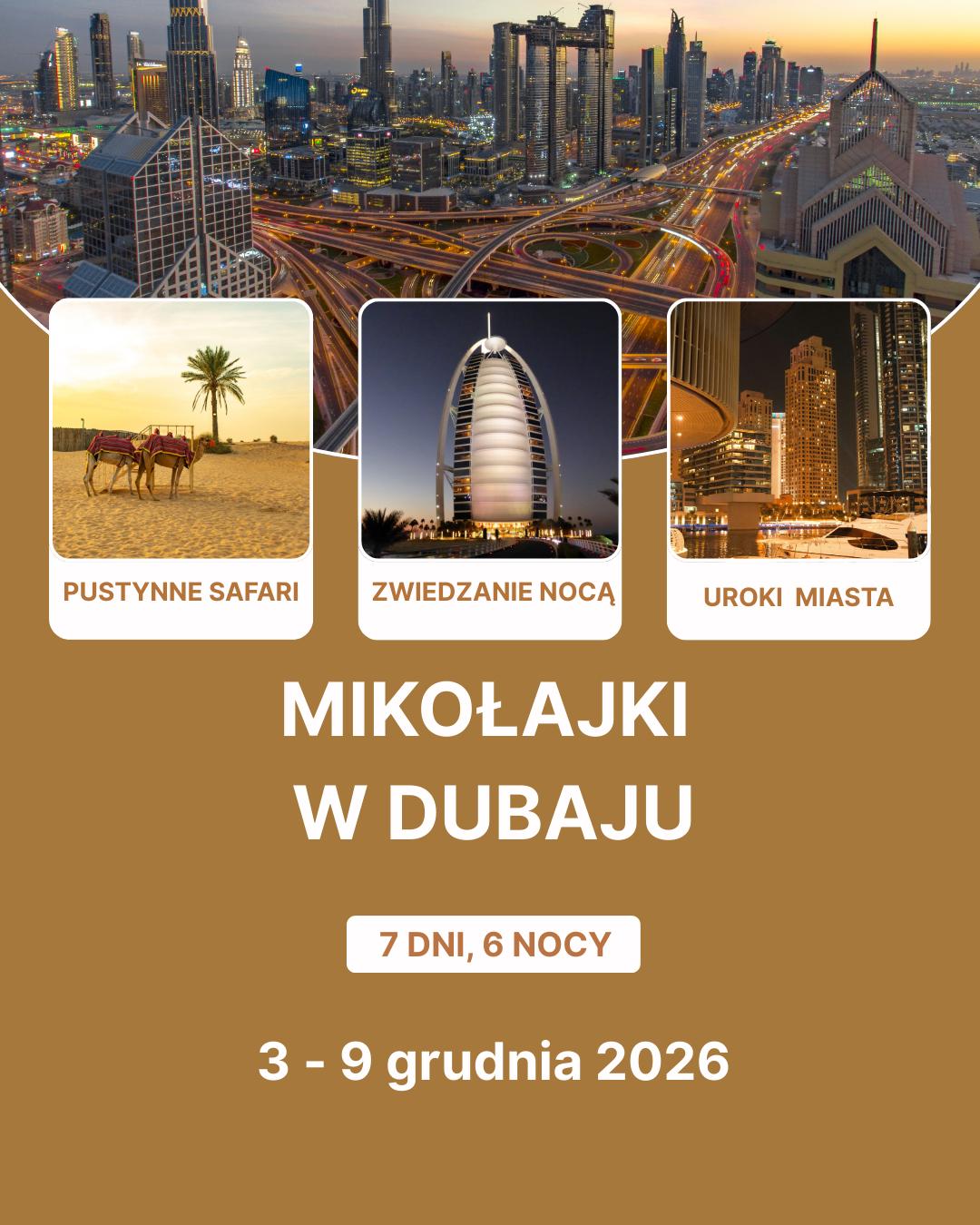 Brown and White Modern Dubai Tour and Travel Promotion Instagram Post(1)